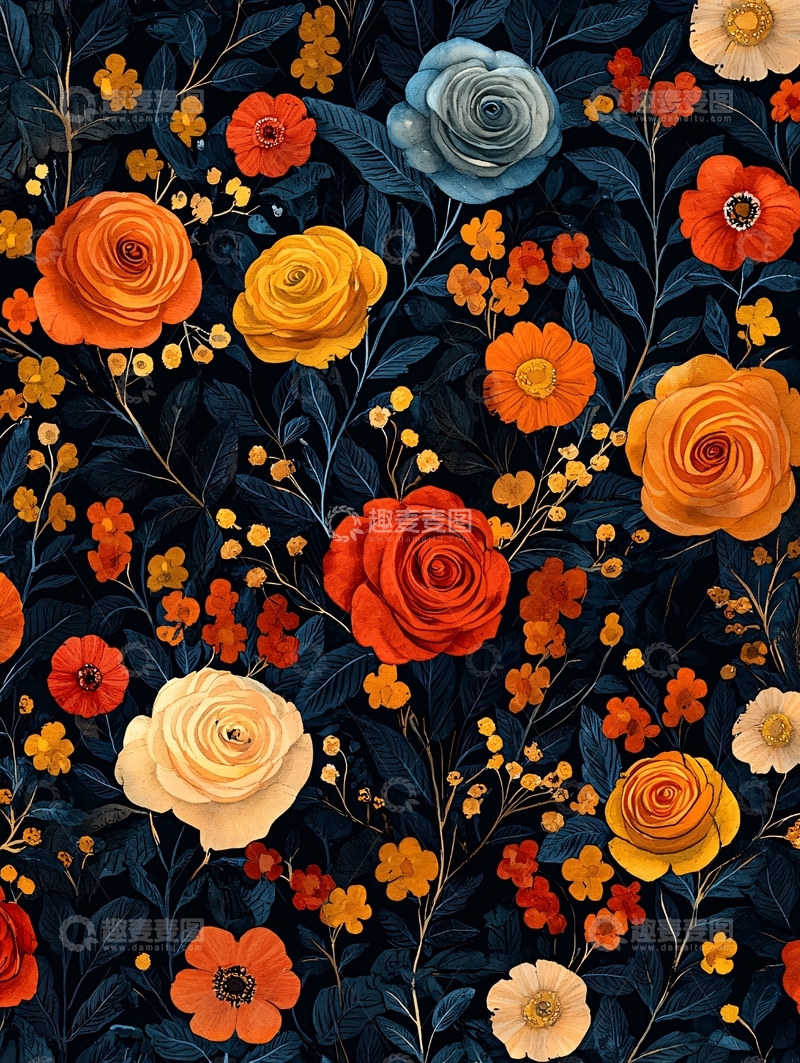 高清大图下载【趣麦麦图】花卉图案壁纸10