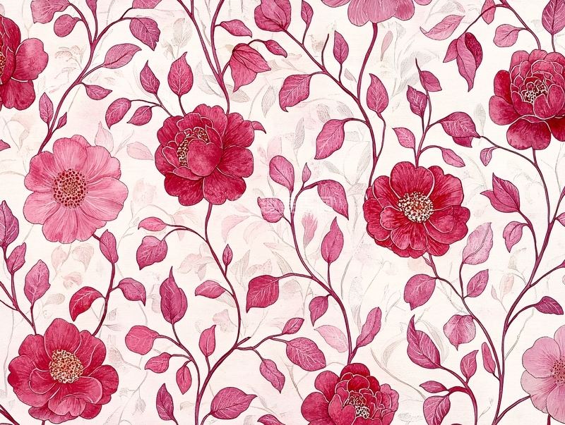 高清大图下载【趣麦麦图】红色花卉植物蔓延背景