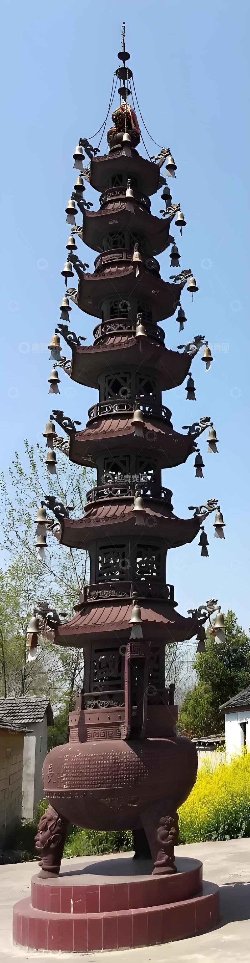 高清大图下载【趣麦麦图】寺庙塔炉