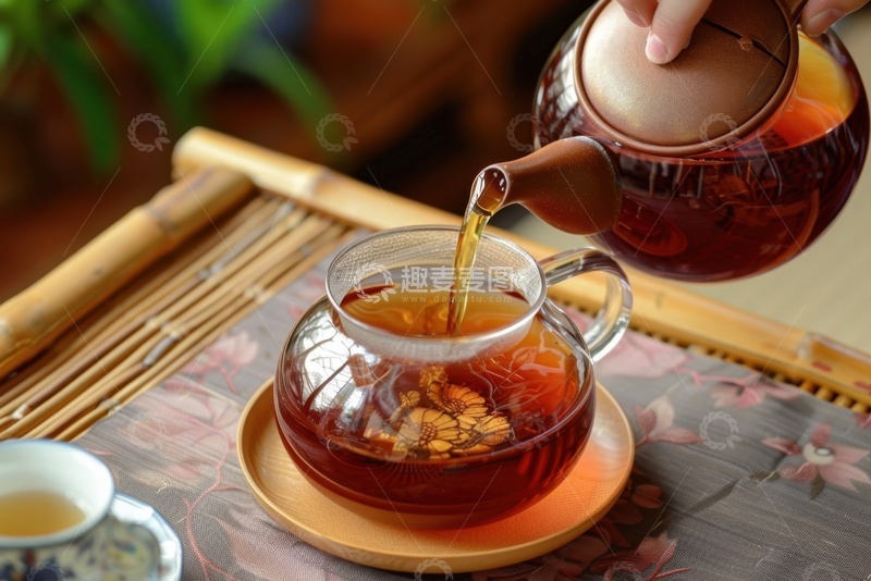 高清大图下载【趣麦麦图】拿着茶壶倒茶水