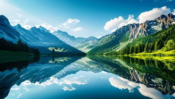 青山碧水间山水相依