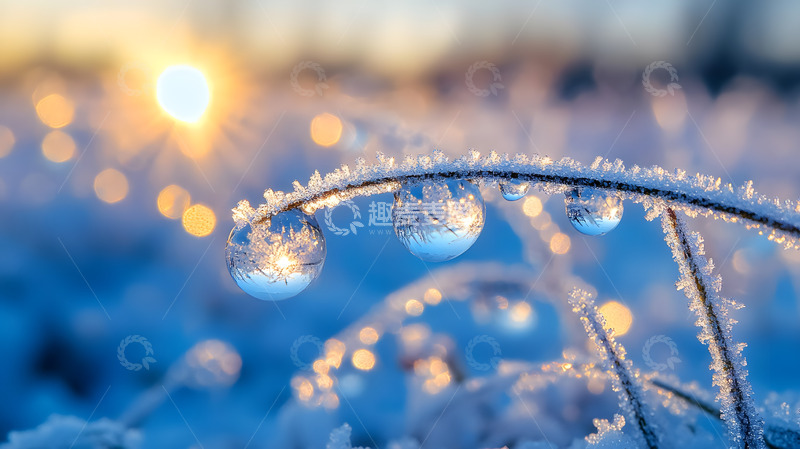 高清大图下载【趣麦麦图】冬日冰晶近距摄影2