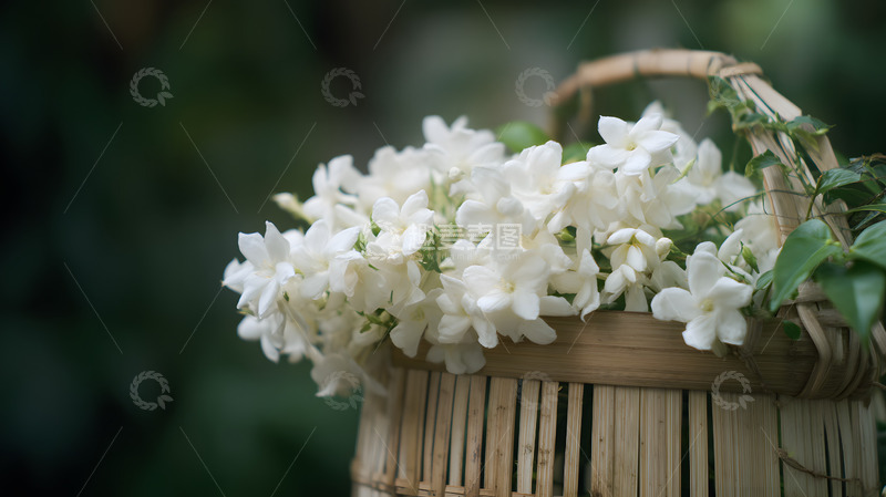 高清大图下载【趣麦麦图】花篮茉莉花图片