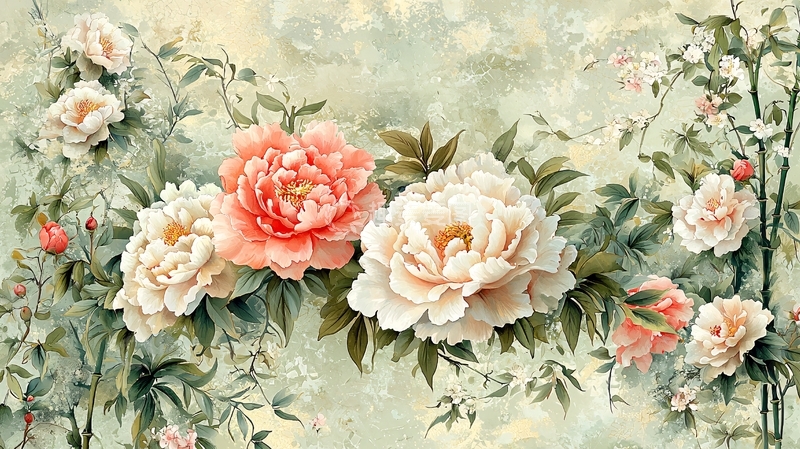 高清大图下载【趣麦麦图】水彩花卉图案8