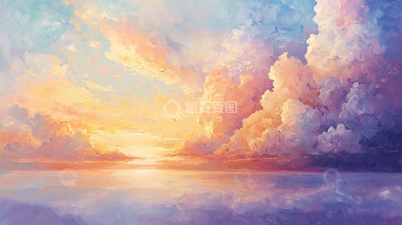 高清大图下载【趣麦麦图】美丽梦幻的日落云彩