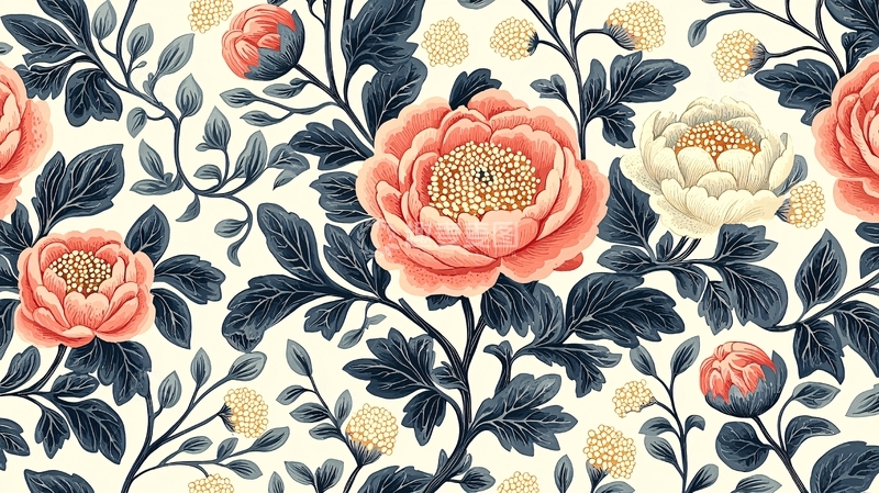 高清大图下载【趣麦麦图】粉色牡丹和树枝的壁纸