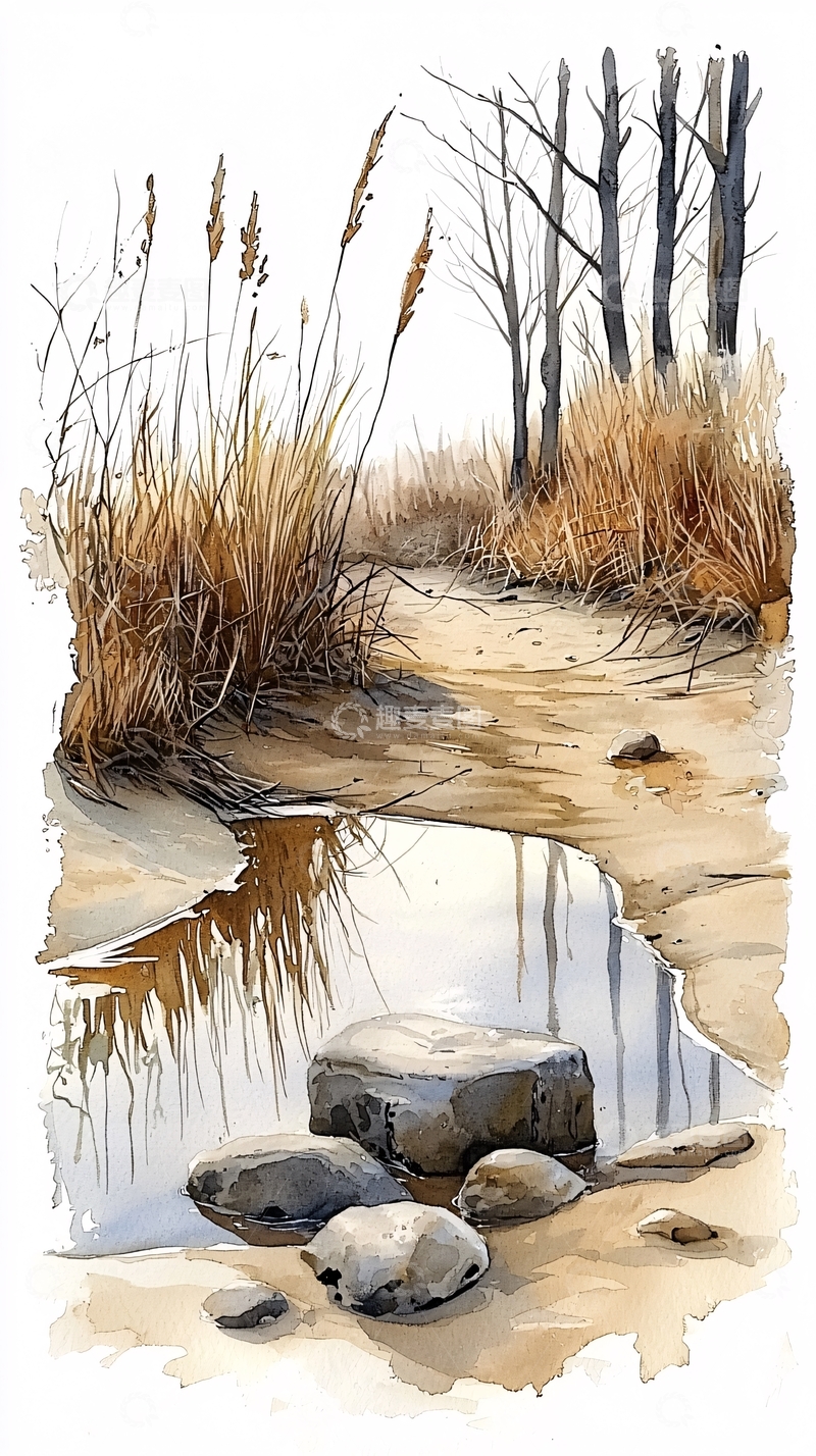 高清大图下载【趣麦麦图】水彩风景画高清图片