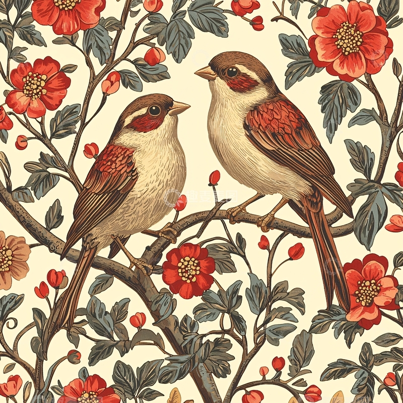 高清大图下载【趣麦麦图】花鸟图案高清图片