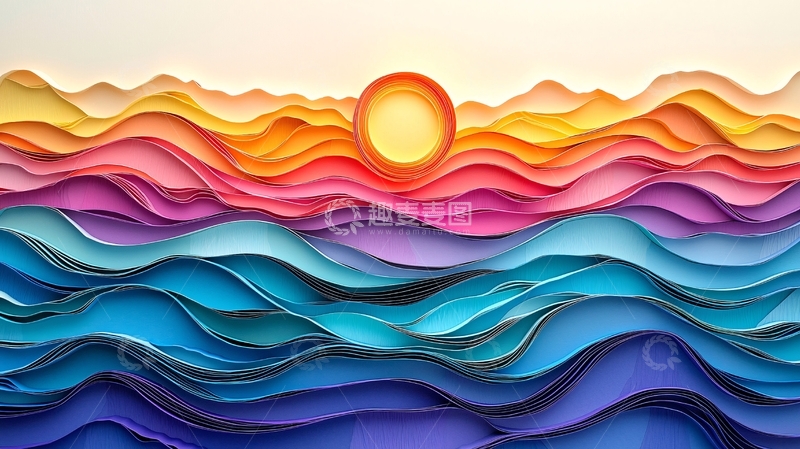 高清大图下载【趣麦麦图】彩色波浪高清图片