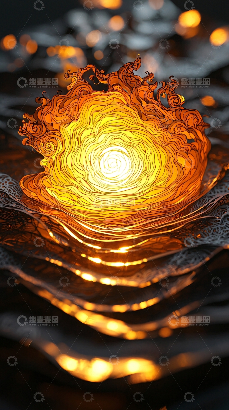高清大图下载【趣麦麦图】金色漩涡光芒