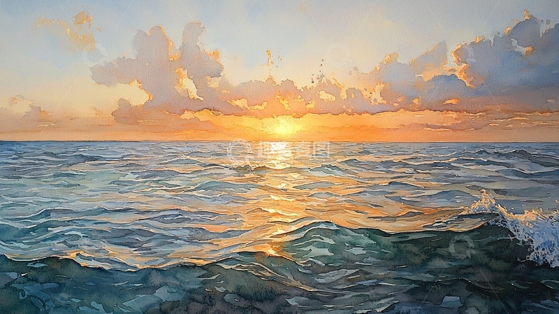 高清大图下载【趣麦麦图】海面日出云彩唯美