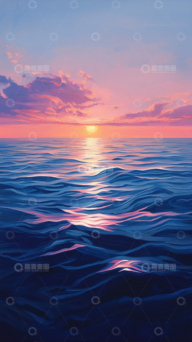 高清大图下载【趣麦麦图】海面日出高清图片