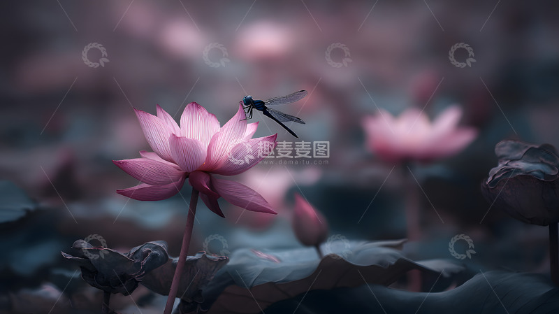 高清大图下载【趣麦麦图】唯美绽放的荷花背景