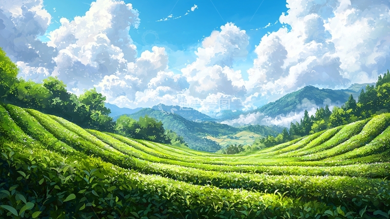 高清大图下载【趣麦麦图】绿色茶园风光