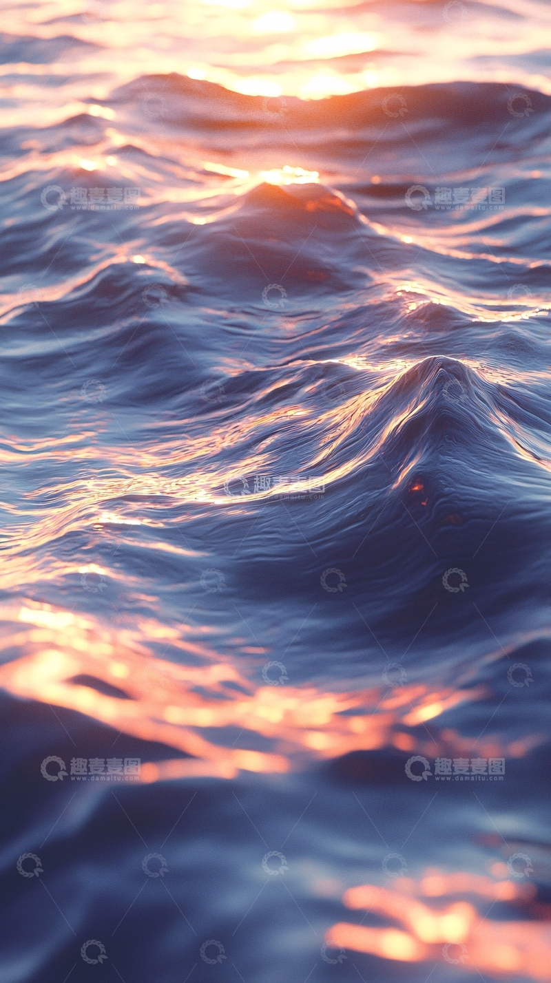 高清大图下载【趣麦麦图】波光粼粼的金色海面