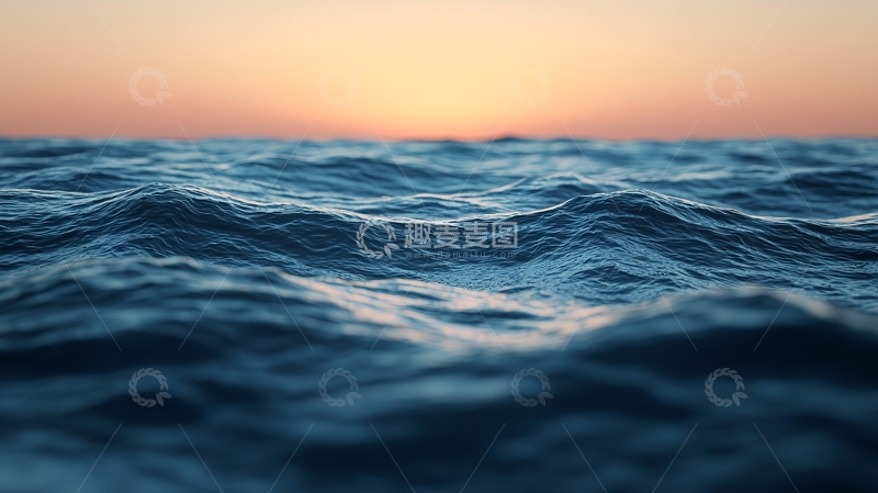 高清大图下载【趣麦麦图】海面日落波光粼粼