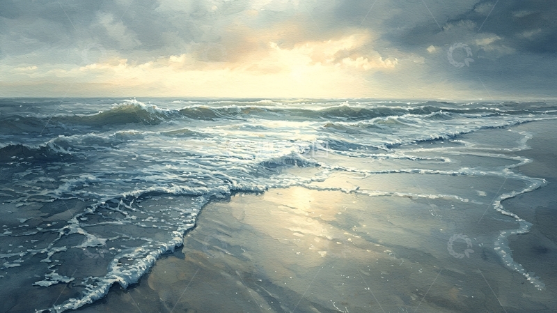 高清大图下载【趣麦麦图】波涛汹涌的海岸线