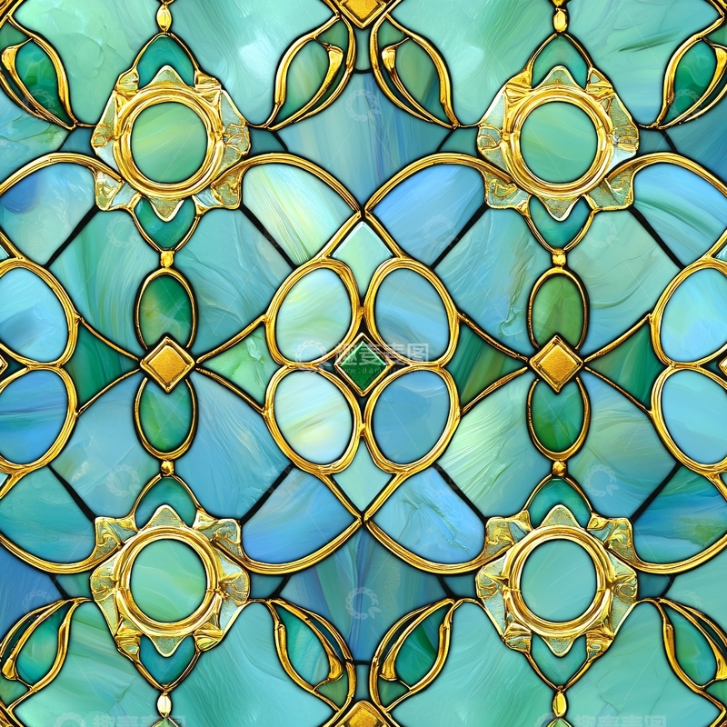 高清大图下载【趣麦麦图】彩色玻璃装饰图案