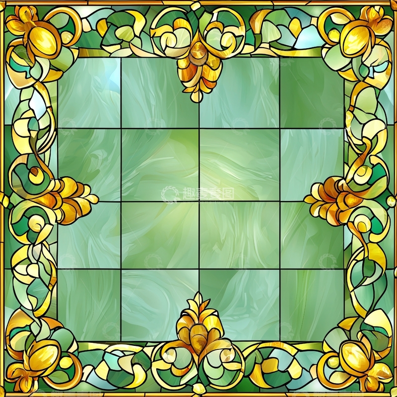 高清大图下载【趣麦麦图】彩色玻璃镶嵌的框架