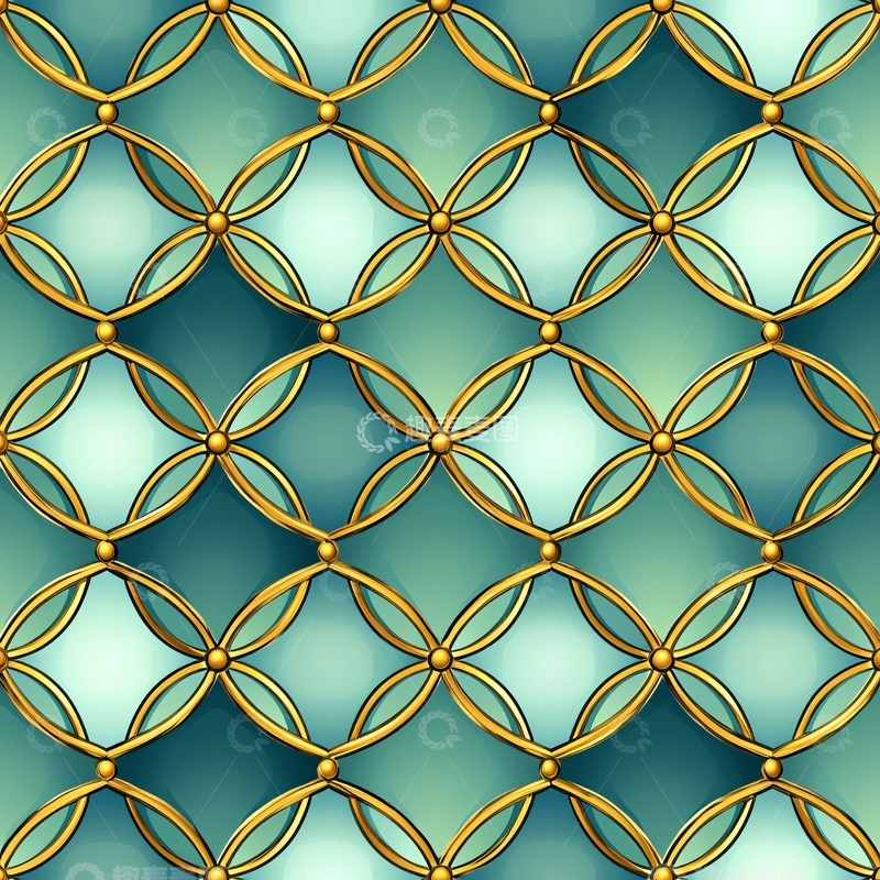 高清大图下载【趣麦麦图】金色圆形网格图案背景