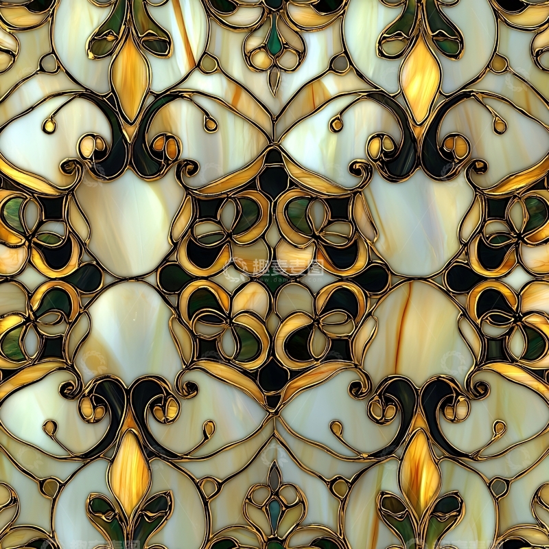 高清大图下载【趣麦麦图】装饰艺术风格玻璃花纹