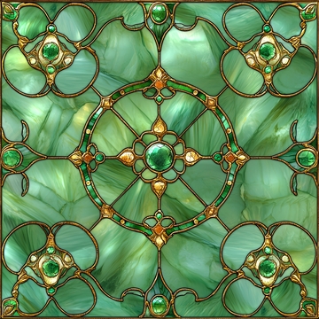 绿色宝石玻璃窗花