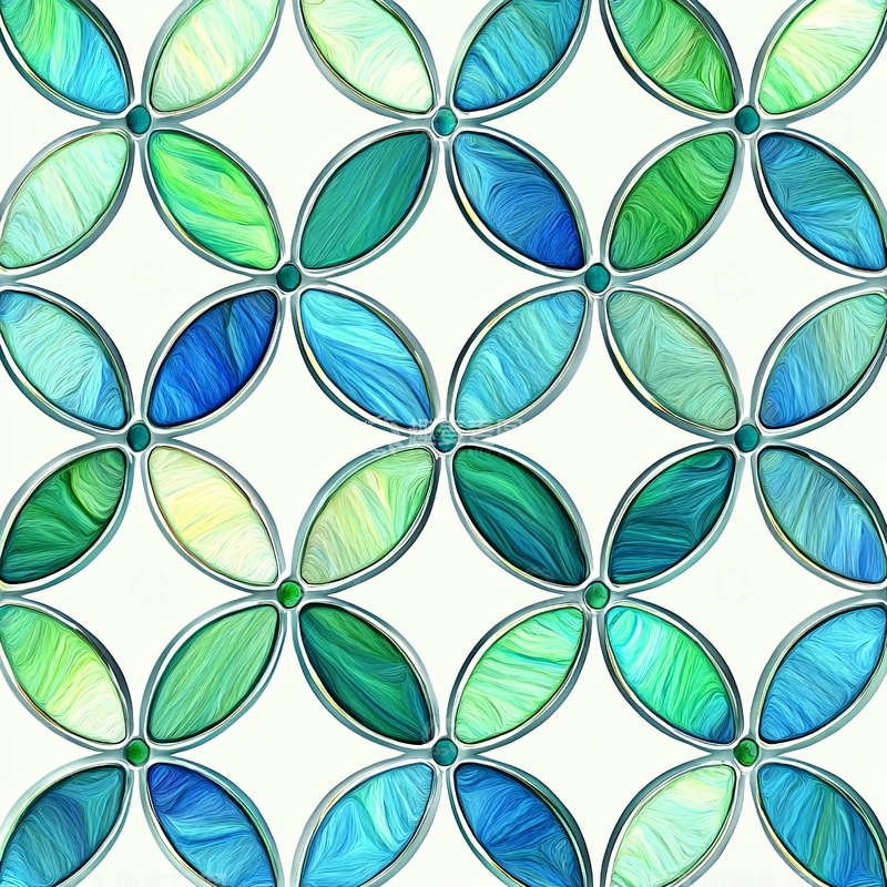高清大图下载【趣麦麦图】蓝绿色花瓣交织的图案