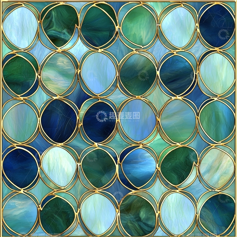 高清大图下载【趣麦麦图】彩色玻璃镶嵌圆形图案
