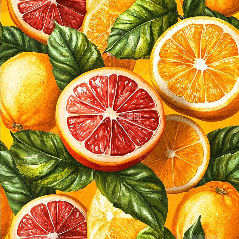 高清大图下载【趣麦麦图】柑橘类水果切片
