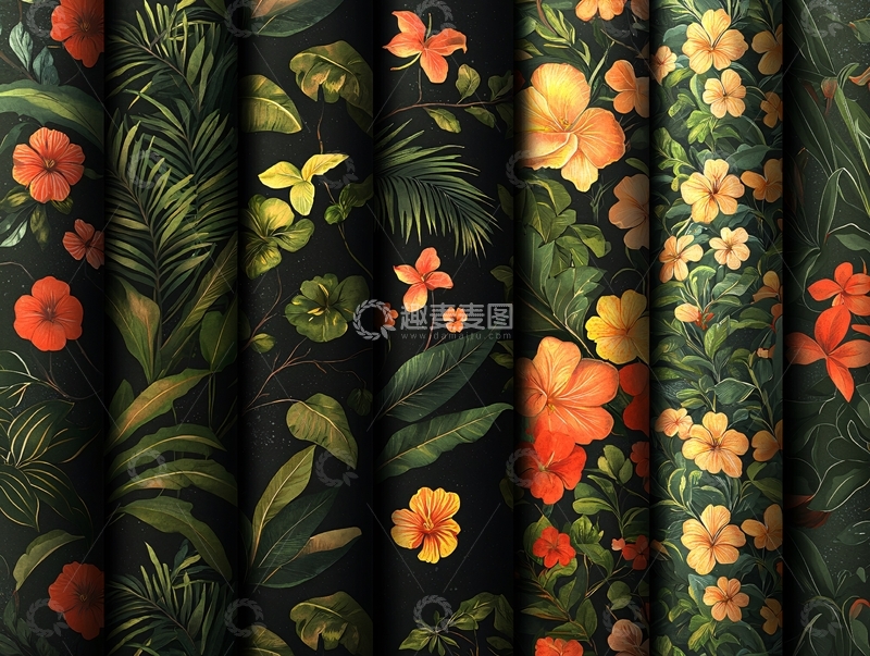 高清大图下载【趣麦麦图】热带植物花卉图案卷