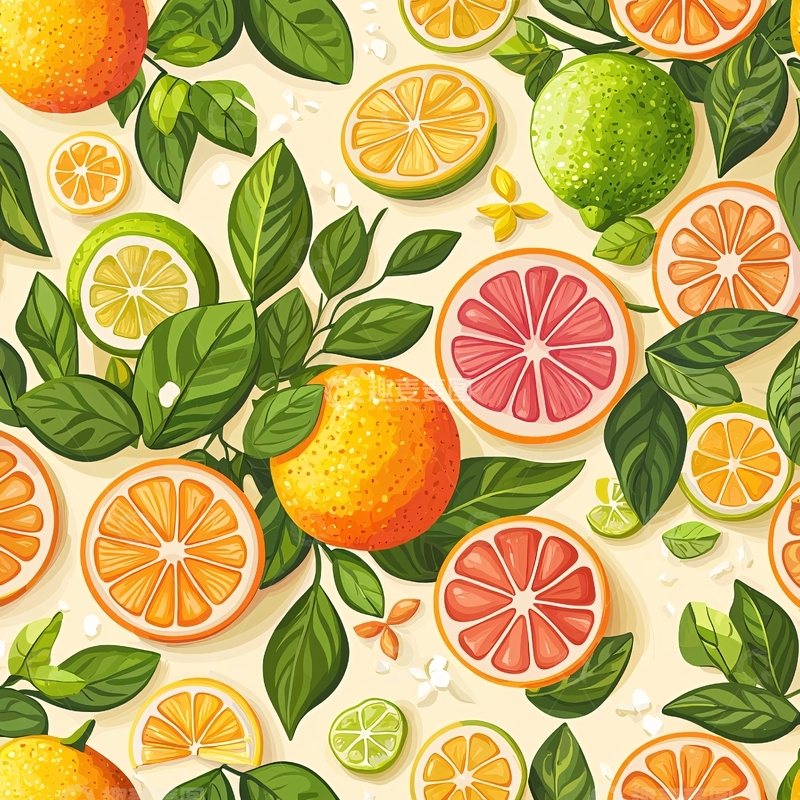 高清大图下载【趣麦麦图】柑橘类水果平铺背景