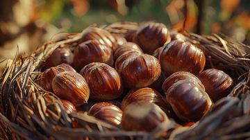 栗子堆在鸟巢里