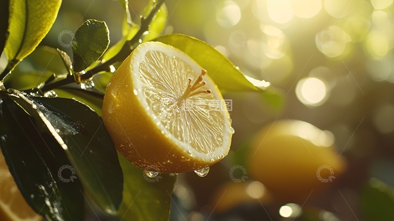 高清大图下载【趣麦麦图】阳光下的柠檬切片
