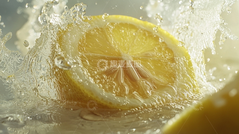 高清大图下载【趣麦麦图】柠檬入水溅起水花