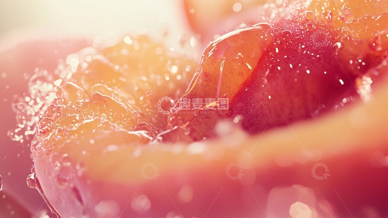高清大图下载【趣麦麦图】多汁的水蜜桃切片