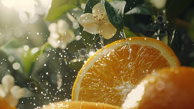 高清大图下载【趣麦麦图】橙子切片水珠飞溅