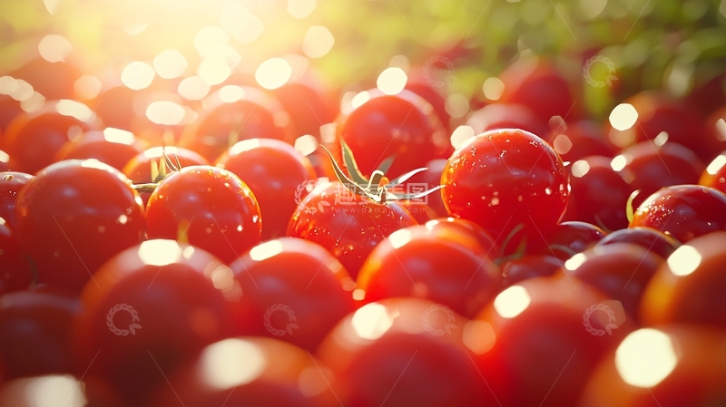 高清大图下载【趣麦麦图】红色小番茄在阳光下