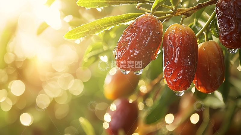 高清大图下载【趣麦麦图】成熟枣椰树上的果实