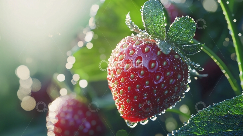 高清大图下载【趣麦麦图】晶莹剔透的草莓特写