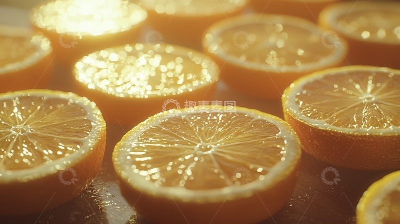 高清大图下载【趣麦麦图】新鲜柠檬切片特写