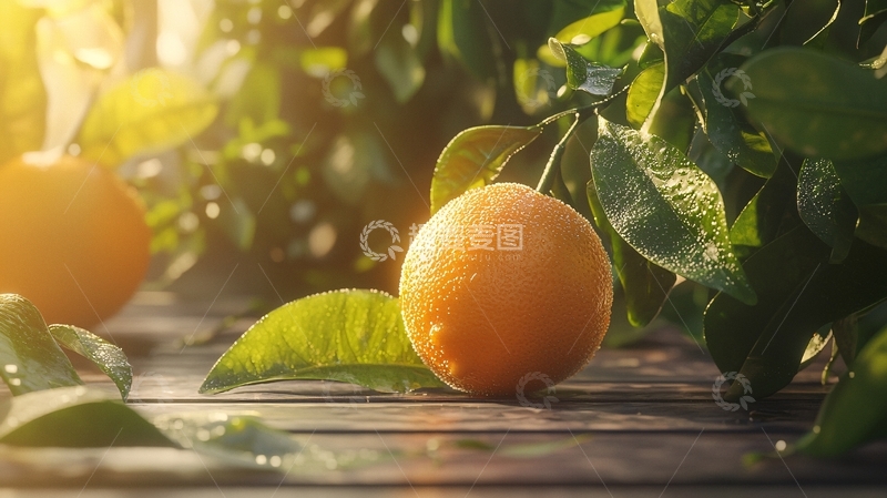 高清大图下载【趣麦麦图】阳光下的新鲜橙子
