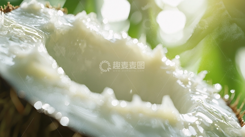 高清大图下载【趣麦麦图】椰子果肉的特写镜头