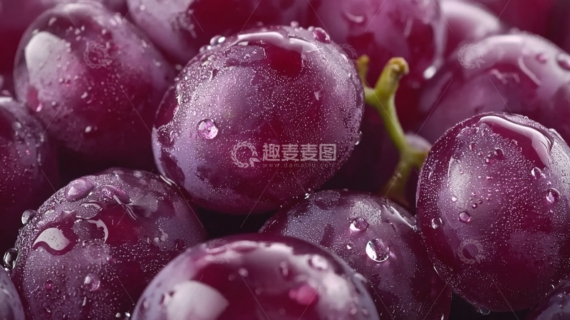 高清大图下载【趣麦麦图】紫红色葡萄特写