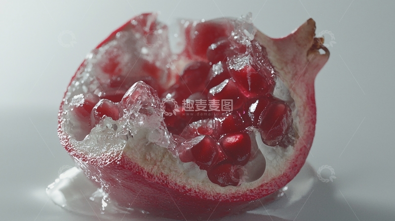 高清大图下载【趣麦麦图】剖开的石榴特写