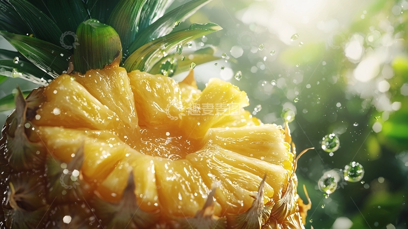 高清大图下载【趣麦麦图】菠萝切片水花四溅