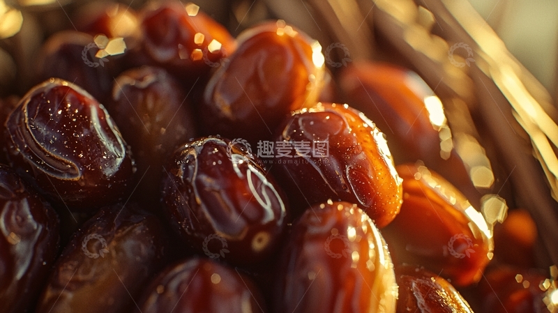 高清大图下载【趣麦麦图】棕色蜜枣堆叠特写