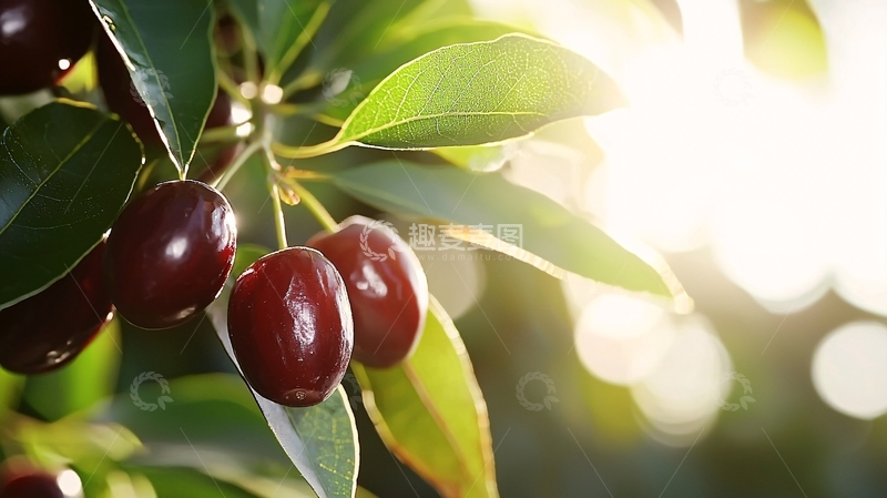 高清大图下载【趣麦麦图】成熟樱桃树枝