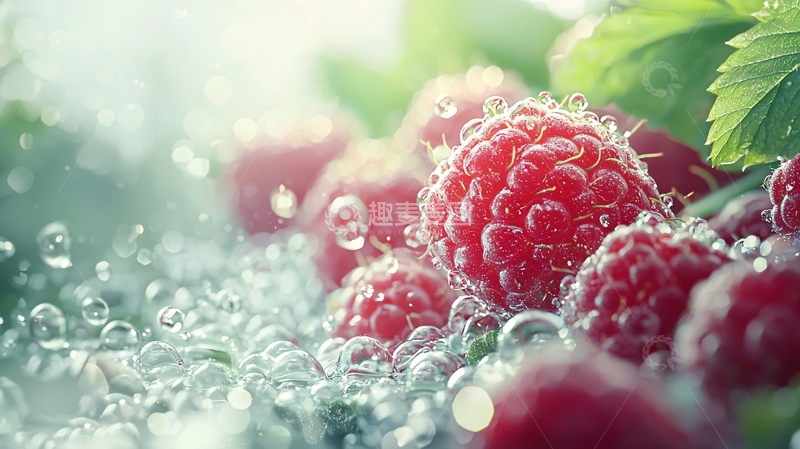 高清大图下载【趣麦麦图】-新鲜红树莓高清图片