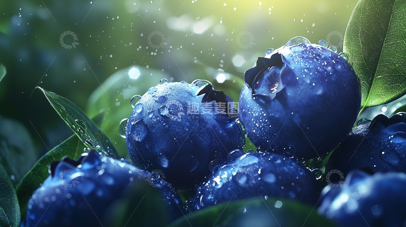 高清大图下载【趣麦麦图】新鲜蓝莓果实特写