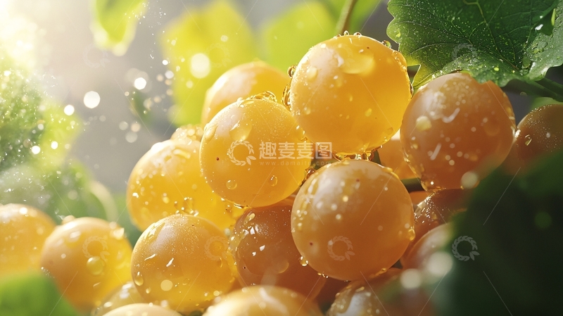 高清大图下载【趣麦麦图】阳光下晶莹剔透的葡萄